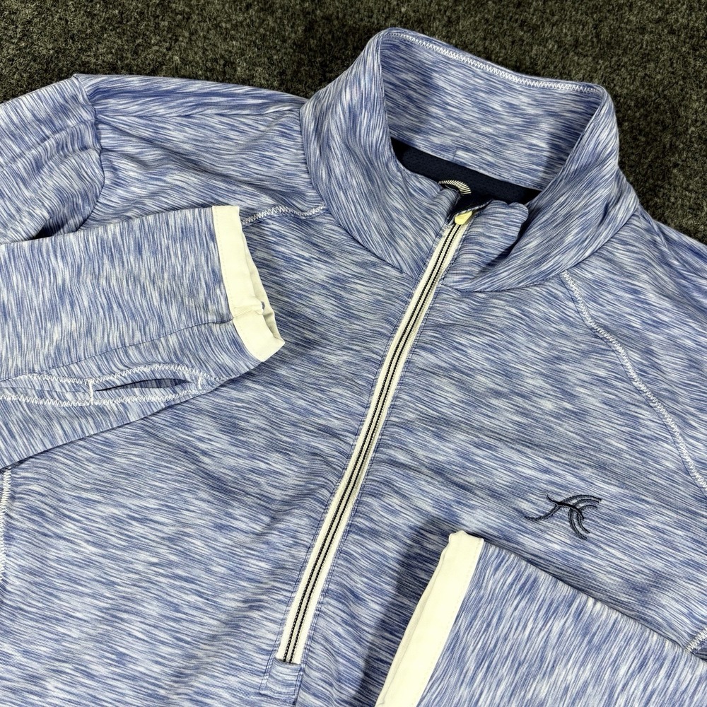 Zero Restriction Women's Medium Zip Mock  1/4 Zip Golf Pullover Blue Thumb Holes